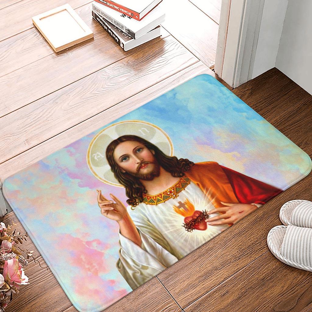 Gesù mi ha Salvato la Vita Tappetini per Pavimento Porta Bagno Cucina Antiscivolo Esterno Tappetino Fede Cristiana Ingresso Soggiorno Tappeto Tappeto