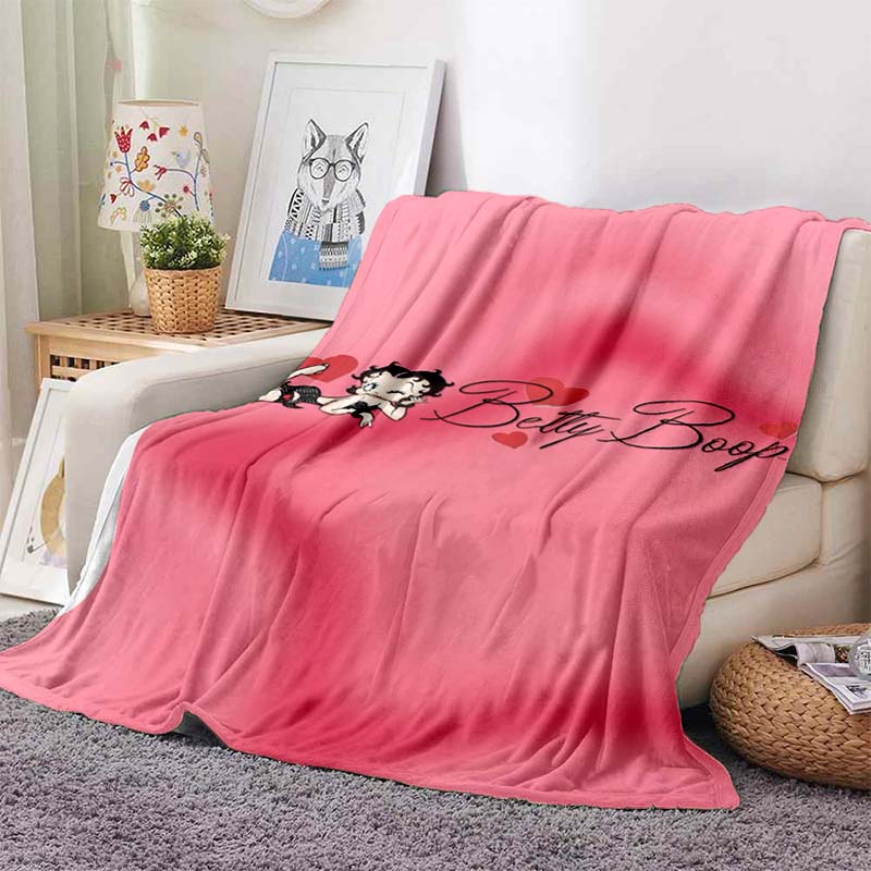 2026 New Model Cartoon B-Bettyy-Boopp Blanket Flannel Sofa Bed Warm Plush Office Comfortable Portable Gift Picnic Blanket