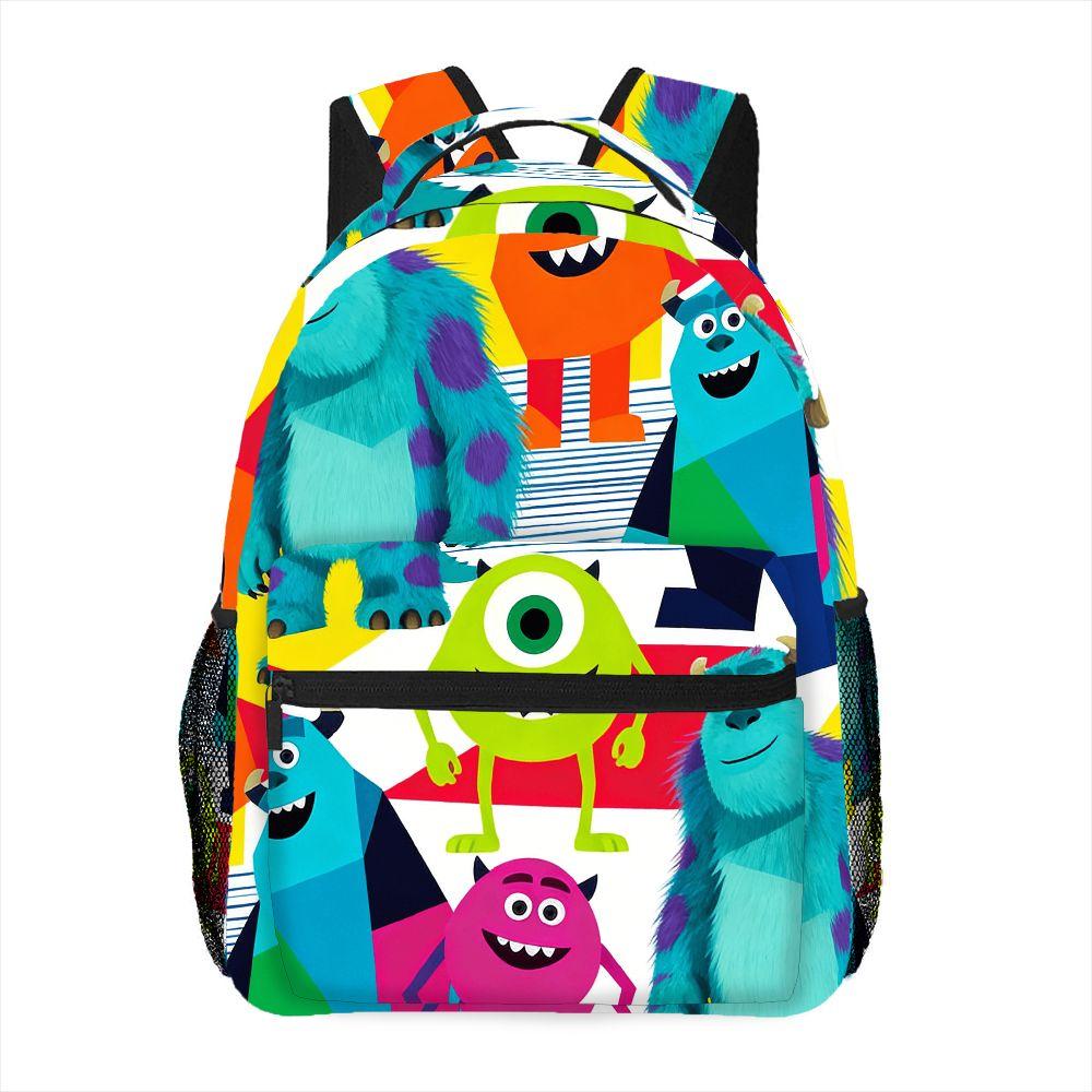 Monsters Cartoon Print Backpack,Sulley Mike Anime Print Large Capacity Travel Laptop Bag for Teens School Outdoor