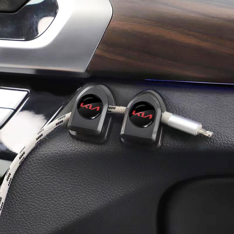 Car Hooks USB Cable Headphone Key Storage Mounted Hooks Clip For KIA Sportage Rio Ceed 2022 JD Soul Sorento Optima K5