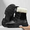 Men's Outdoor with Thick Velvet and Warmth Snow Boots Cotton Shoes Waterproof and Cold Proof Long Boots Simple Elegant Design