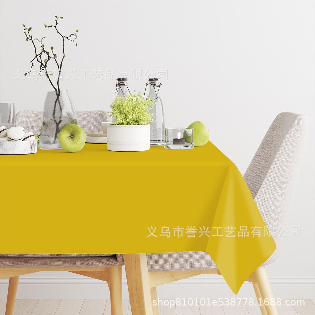 Spot Disposable Pe Party Festival Tablecloth Solid Color Pe Tablecloth Decorative Atmosphere Layout Waterproof And Oil-Proof
