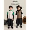 Youyou Boys' Color-Block Fake Two-Piece Cartoon Long Sleeve T-Shirt