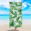 Tropical Jungle Palm Monstera Leaf Beach Towel Watercolor Green Foliage Boho Print Soft Absorbent Quick Dry Beach Blanket
