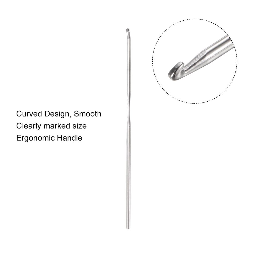 6pcs Stainless Steel Crochet Hook 0.5mm-3mm Knitting Needles for DIY Weave Sewing Tools Craft Yarn