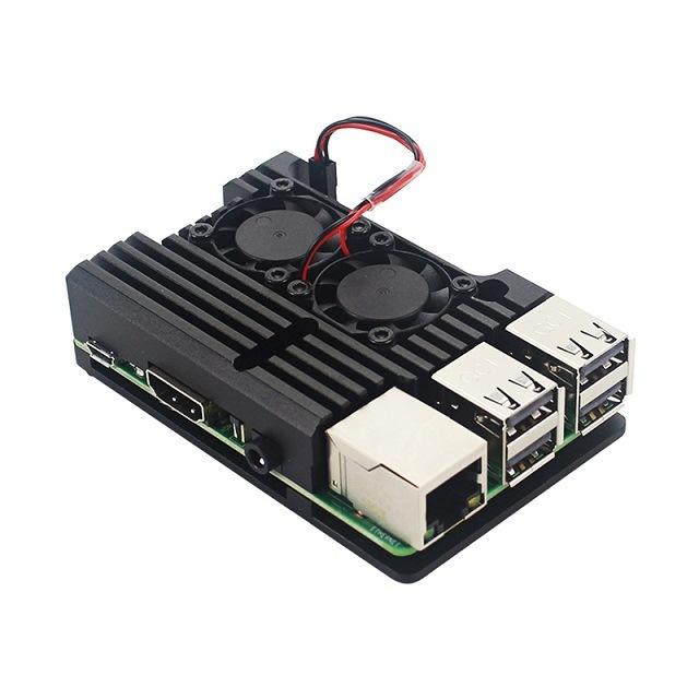Passive Cooling Metal Case for Raspberry Pi 3B & 4, Aluminum Alloy Replacement Enclosure with Copper Heat Sink Compatibility