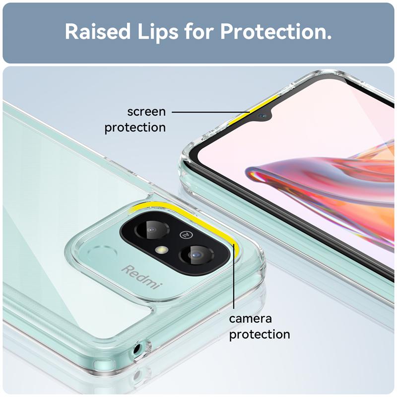 For Redmi 12C Case Cover Xiaomi Redmi 12C 9C 10A 10C 12 Capas New Shockproof Back Transparent Colour Clear For Fundas Redmi 12C