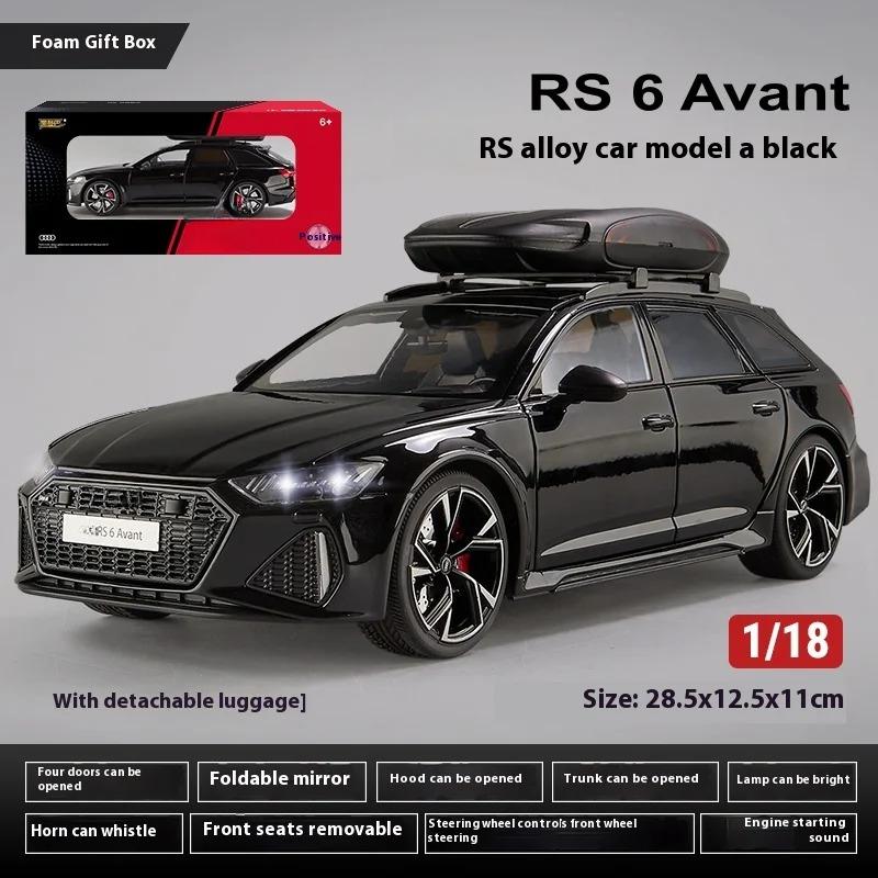 

Большая модель автомобиля RS6 Avant Station Wagon масштаба 1/18 из литого металла, коллекционная декоративная елка, подарки для парня чёрный
