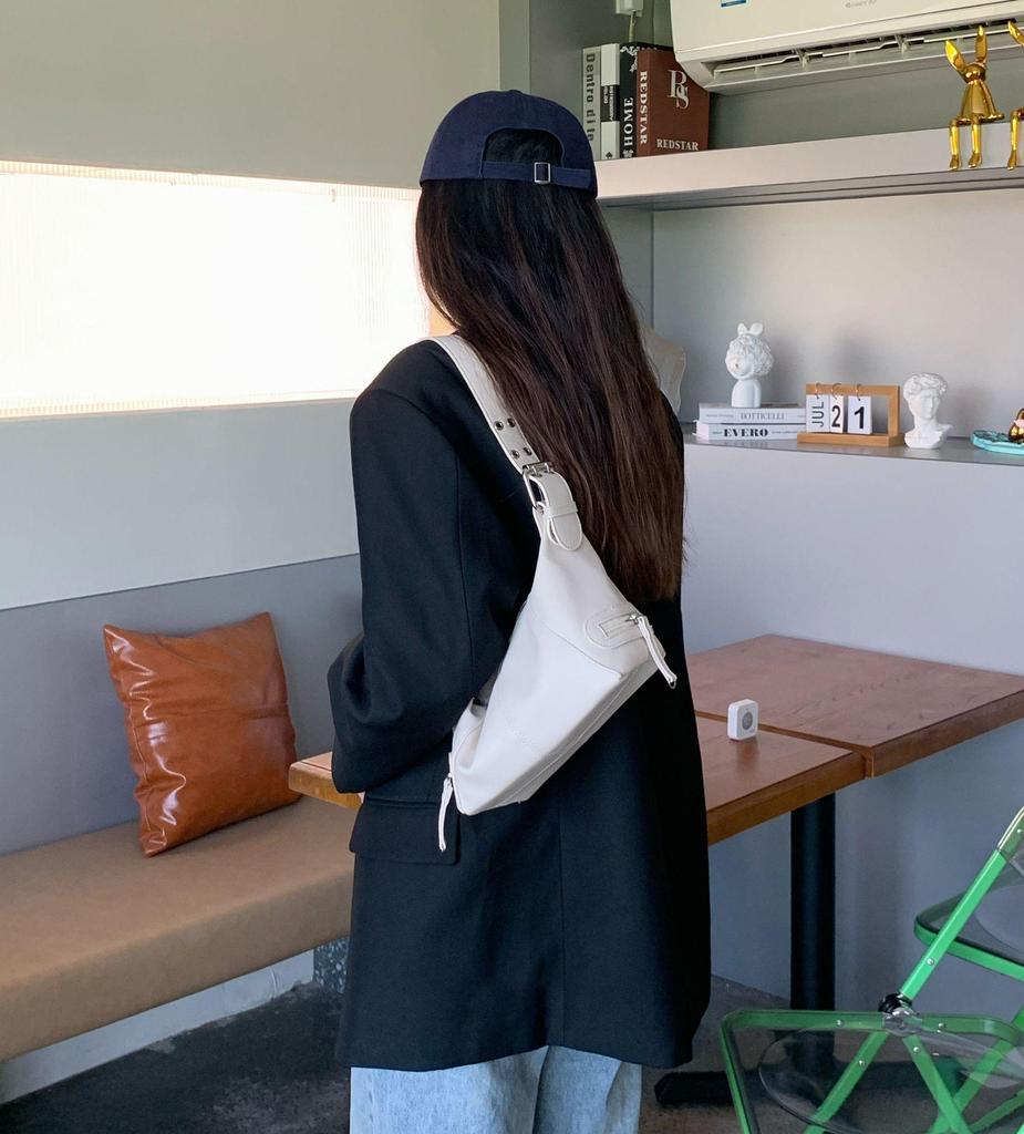 Cool Girl Retro Leather Shoulder Handbag with Zipper - 2025 Design