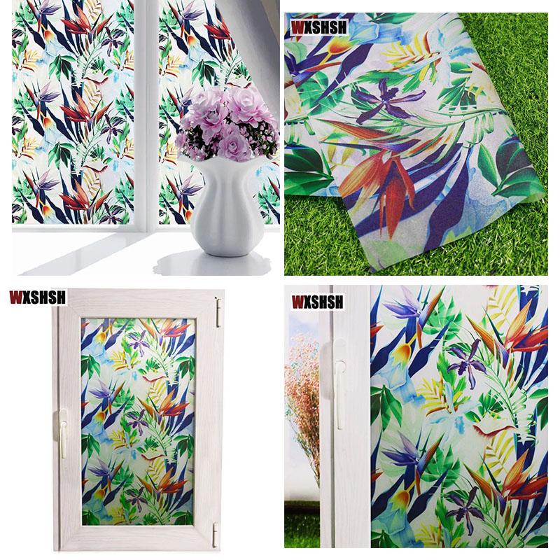 Folie pentru geam Magnolia Aderență statică Control căldură Protecție intimitate Drop-Shipping Reutilizabilă Removabilă Folie de sticlă Decor casă