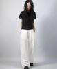 Deumakeu Solid Stripe Wide Pants White