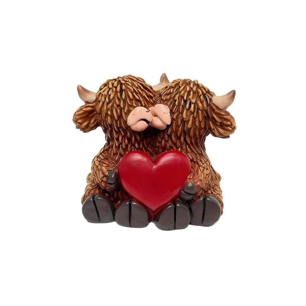 

Romantic Highland Cow Figurine Cartoon Valentine s Day Ornament Birthday Gift Style 3