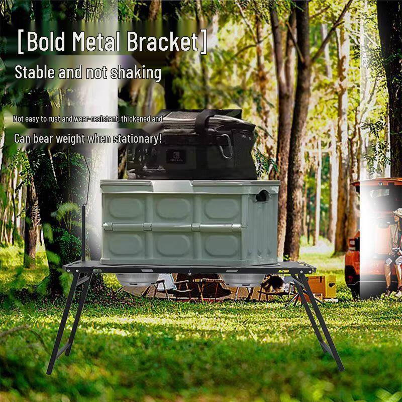 JINGGENG Outdoor Foldable Charcoal Grill & Tea Table