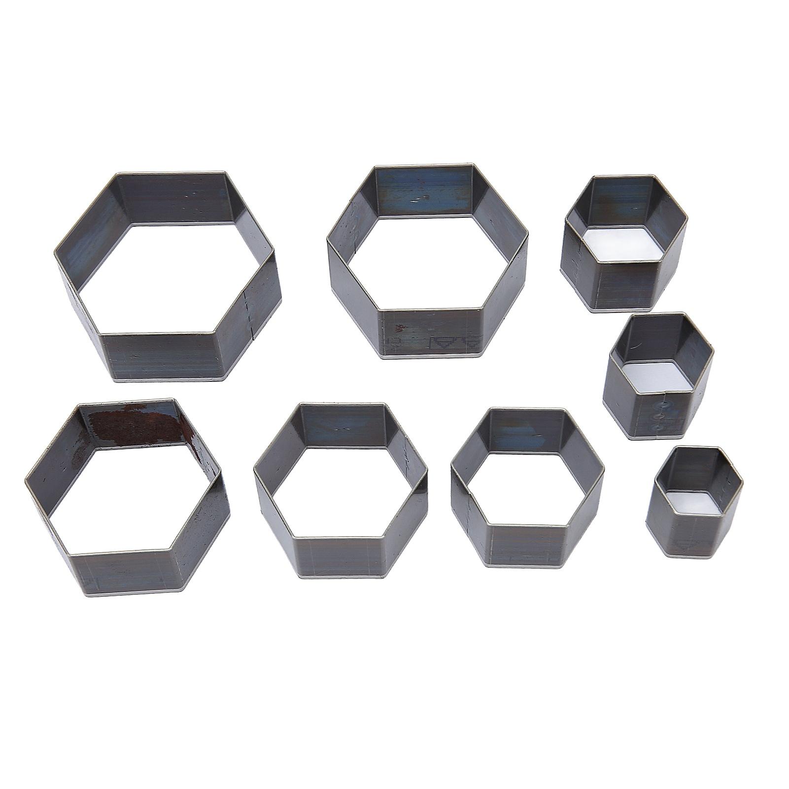 

8pcs Leather Punching Mold DIY Hexagonal Shape Sharpness High Carbon Steel Hollow Punch Cutter for