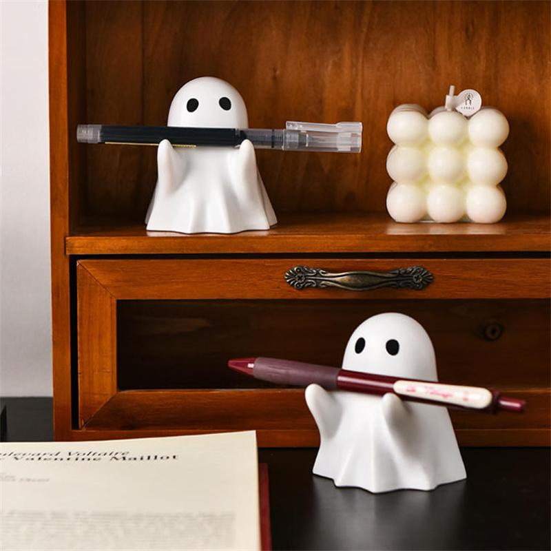 1/2PCS Ghost Pen Holder -Plastic Desktop Storage, Suitable for Office Home, Halloween Decorative Creative Gift, Fun Stationer