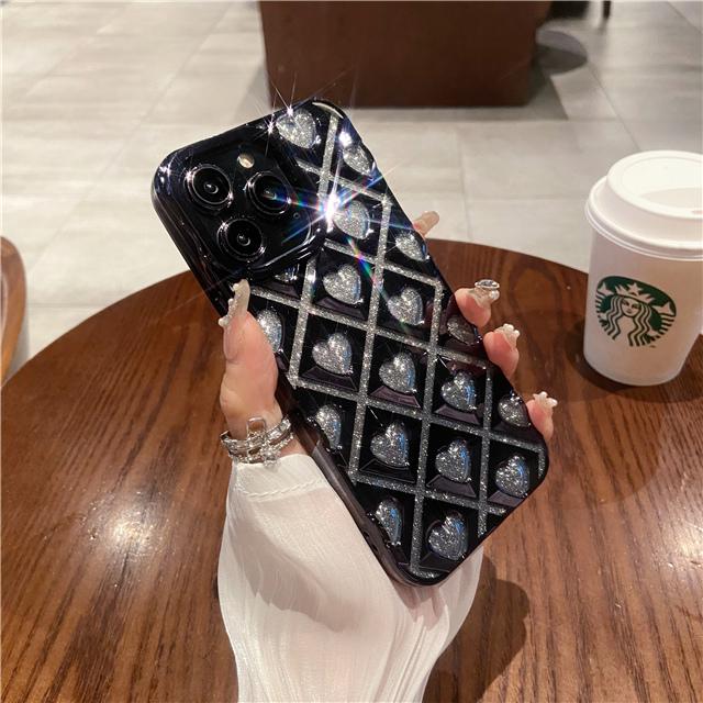 For iPhone 15 Pro Max Luxury Plating Frame Flash Glitter Phone Case For iPhone 11 12 13 14 15 16 Soft Protective Cover
