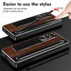 PU Leather Hinge Case For Samsung Galaxy Z Fold 8 Ultra 6 5 4 Fold8 5G S Pen Slot Holder Bracket Glass Film Protector Cover
