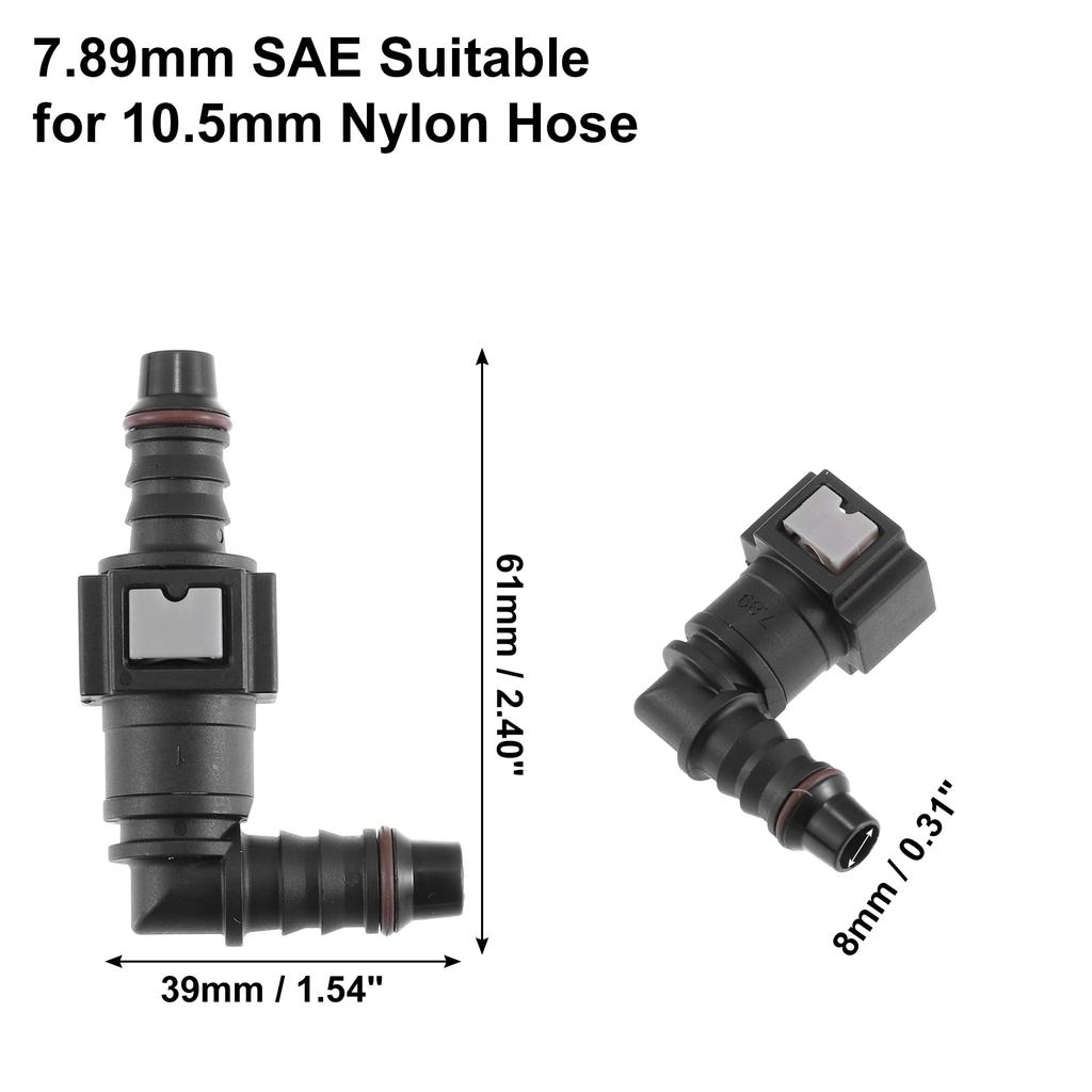 uxcell Car Fuel Line Hose, Quick Release Connector Removal Hose, Nylon, 0.3 inch (7.89