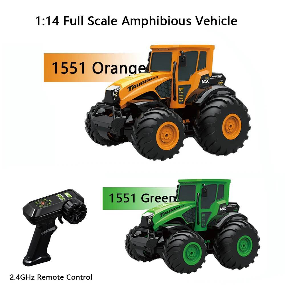 AAYR1 1551 1:14 Full Scale Amphibious Vehicle 2.4G Remote Control Full Scale Throttle Can Be Off-Road And Climb Remote Control Car Toy