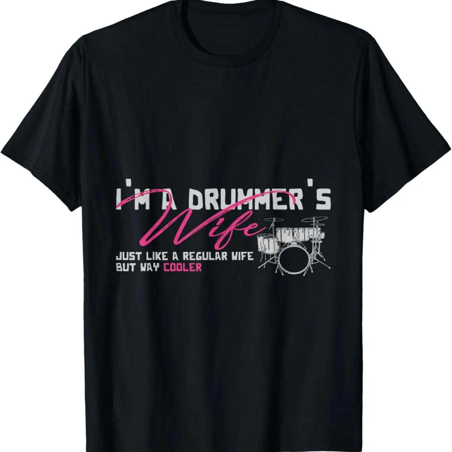 

Drummer Wife Gift Idea Women Percussion Drums T-Shirt XXXXXL чёрный