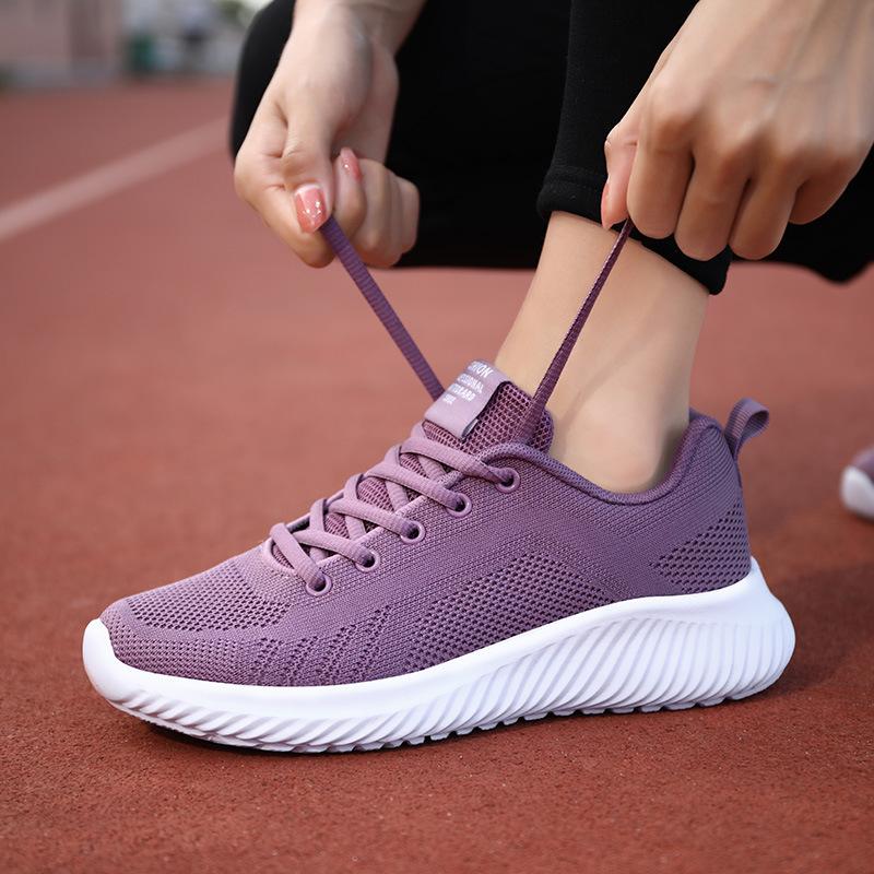 

Spring and autumn mesh breathable sports shoes flat casual shoes single shoes lightweight non-slip running shoes 42