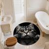 Black American Shorthair Pattern Round rug,Carpet Rug for Living Room Bedroom  Playroom ,Non-slip Floor Mat,Holiday Gifts and Birthday Gifts.