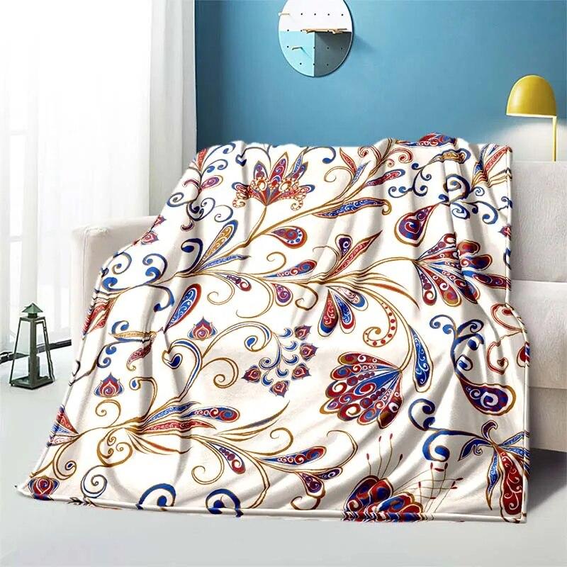 Retro Patternblanket Sofa Blanket Air Conditioning Cover Blanket Blankets for Beds Cute Blanket Children‘s Blanket Thin Blanket
