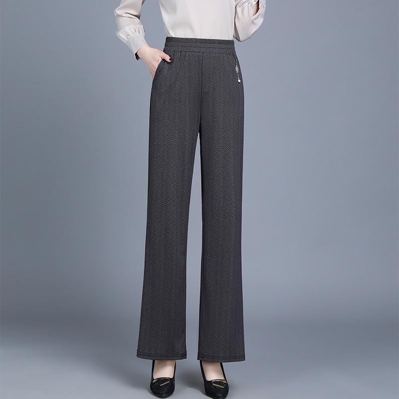 2025 Women's High Waist Wide Leg Pants - Fashionable Slimming for Spring and Autumn, Perfect for Middle-Aged and Elderly Casual Wear.