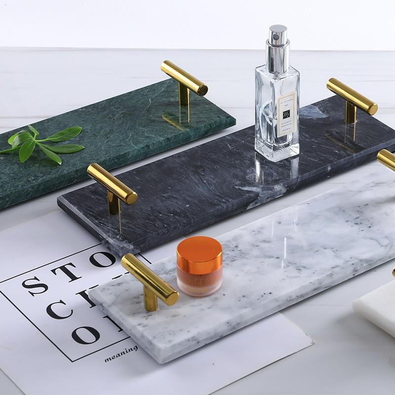 Marble Serving Tray Square Modern Minimalist Hotel Restaurant Coffee Tea Dessert Display