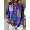 Camicia da Donna alla Moda Patchwork 3D Stampata a Colori Vestibilità Larga Bluse Top da Donna Nuova Primavera Estate Camicia Casual a Maniche Lunghe