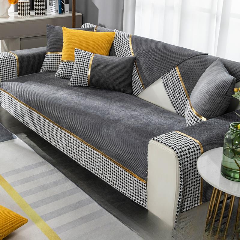 Winter Verdicktes Kurzes Plüsch Sofakissen Nordisches Einfaches Leichtes Luxus Sofabezug Kissen Rückenlehne Handtuch Armlehne Handtuch