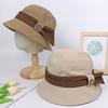 Spring and Autumn New Color Matching Straps Simple Letter Small Label Fisherman Hat Children Versatile Face Small Fashion Bucket Hat