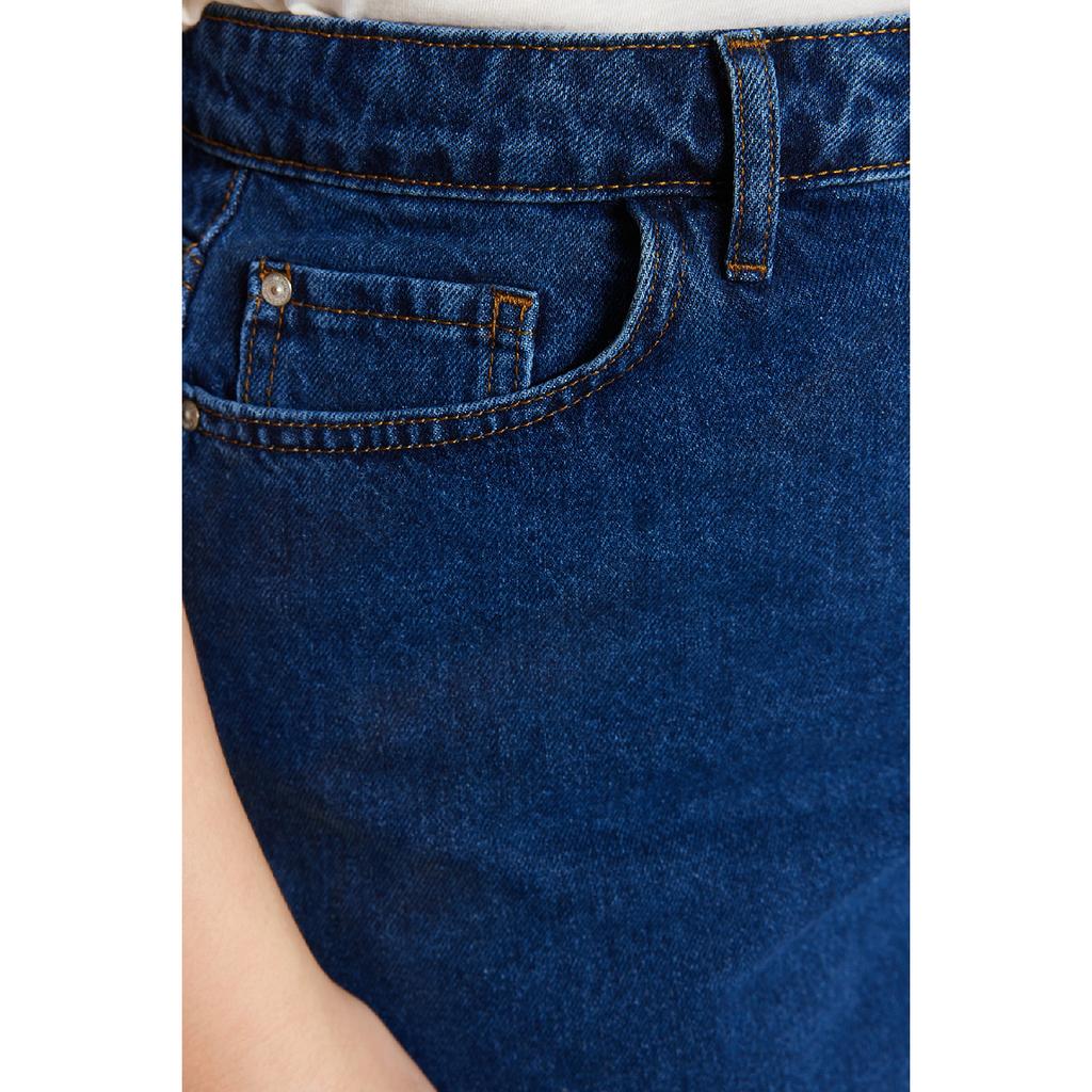 Fusta neagră de blugi cu talie înaltă în formă de A Tbbaw23az00042