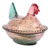   Bowl with Lid Vintage Fun Chicken Shaped Glass   Jar for Snacks   Fruits Desserts