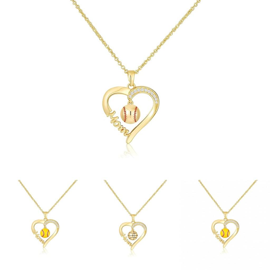 Basketball Necklace Heart Pendant Stylish Gift For Women Spring
