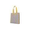 MLB Monogram Series Vintage Floral Print Letter Large Logo Large Capacity Tote Bag Unisex Tote Bags Yellow Brown 3AORM012N-50BGS