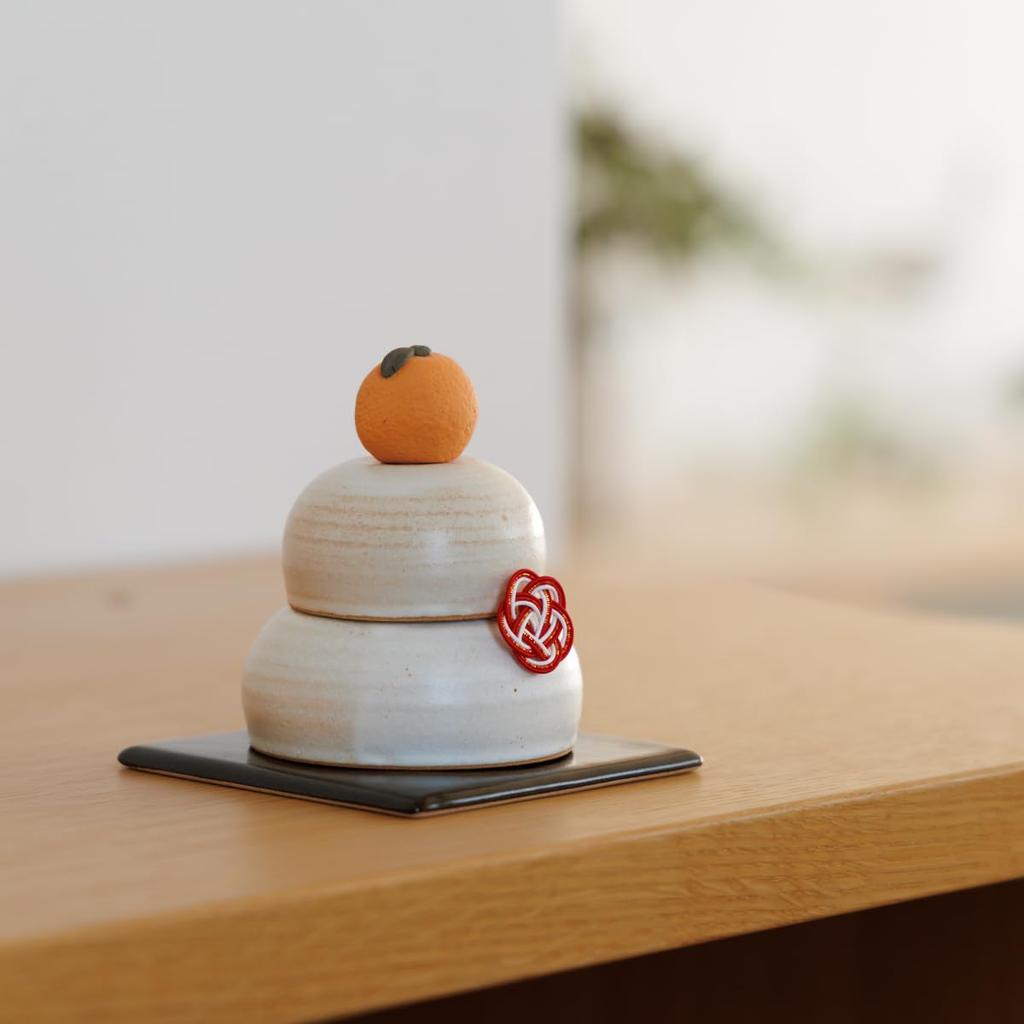 Shujishi Made In Japan New Year Decoration New Year Ornament Entrance Kagami Mochi Mashiko Ware Mashiko Ware Kagami Mochi MSK-KGM-02