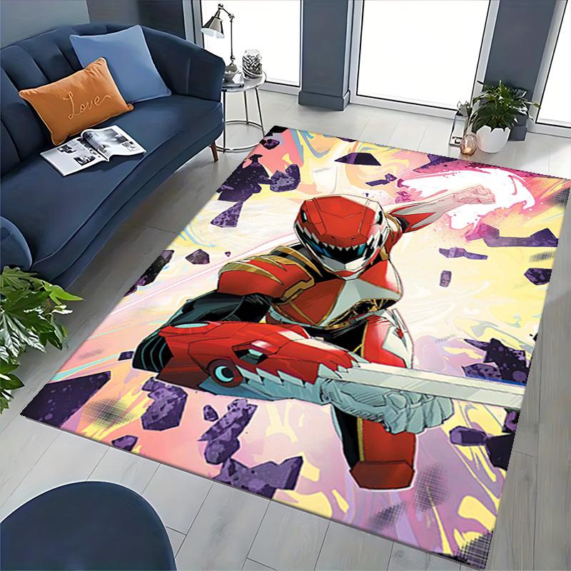 1pc Power Rangers Red Ranger Anime Cartoon Design Office Chair Mat Non-Slip Carpet for Home Decor, Suitable for All Seasons, Ideal as a Gift.Y068