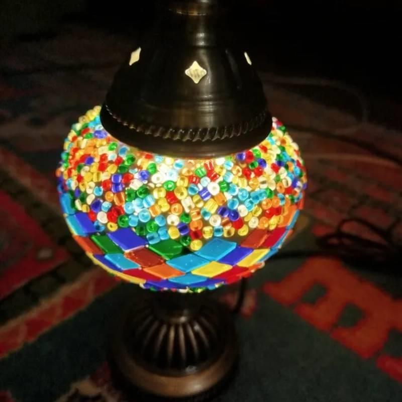 Turkish Mosaic Table Lamp Vintage Art Deco Handcrafted Lamparas De Mesa Ball Glass Romantic Bed Light Led Night Lampe