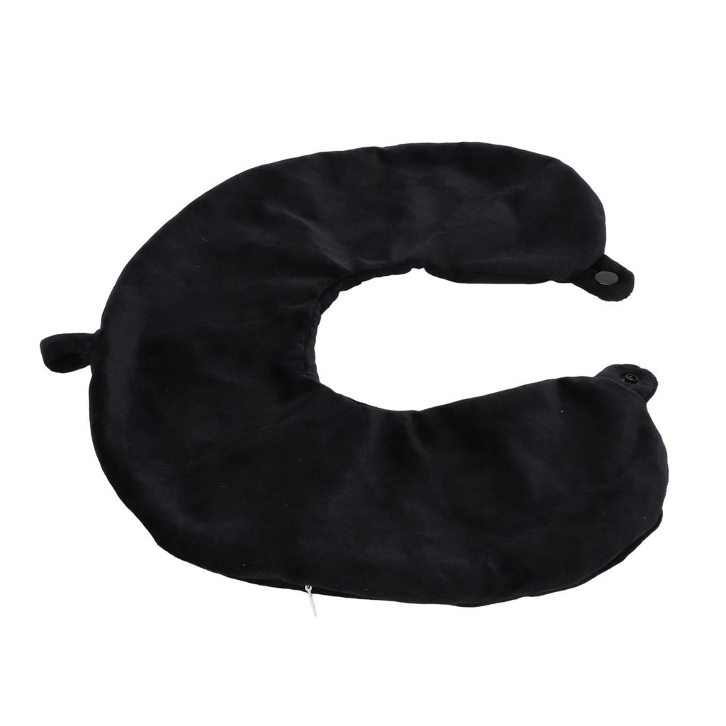 2 Pcs U Shaped Travel Pillow Case Ultra Soft Zipper Closure Replacement Cover for Neck Pillow Black