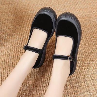 Old Beijing Cloth Shoes Women's Shoes Single Shoes Platform Work Shoes Women's Black Hotel Work Shoes Flat Dance Non-slip Mother Shoes