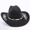 Popolare cappello western da cowboy in camoscio classico europeo e americano da uomo e donna con tesa larga ricamato cappello da sole da esterno