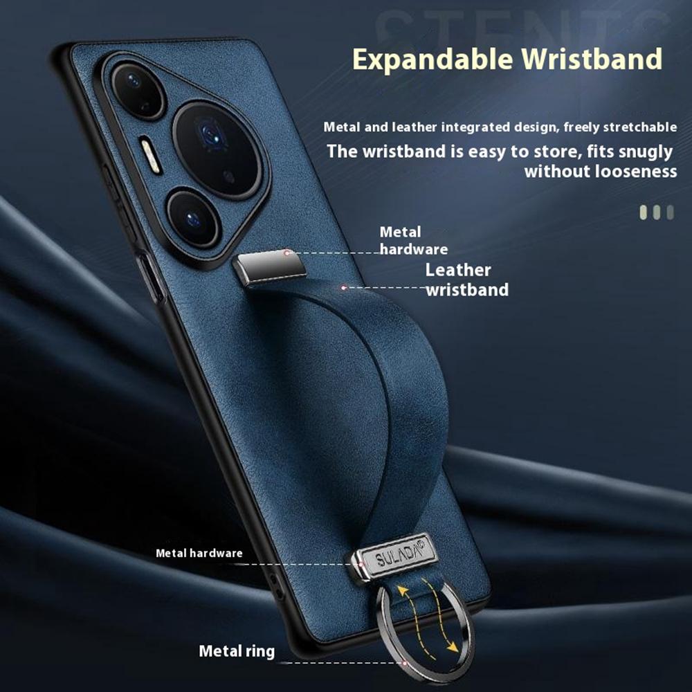 SULADA Fashion Series for Huawei Pura 80 Ultra Case Wristband Kickstand Leather Back Phone Cover