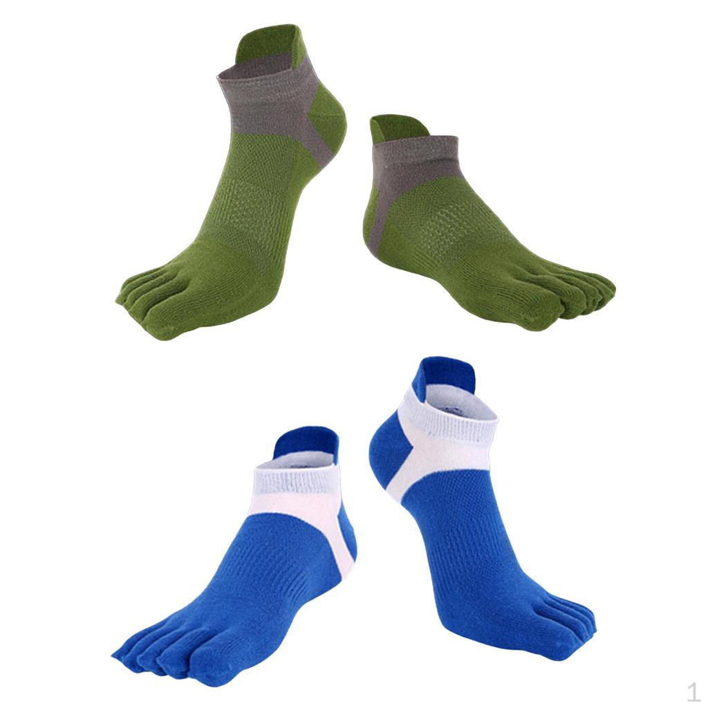 

Хлопковые теплые носки до щиколотки и пальцев для мужчин и женщин, зеленый+синий