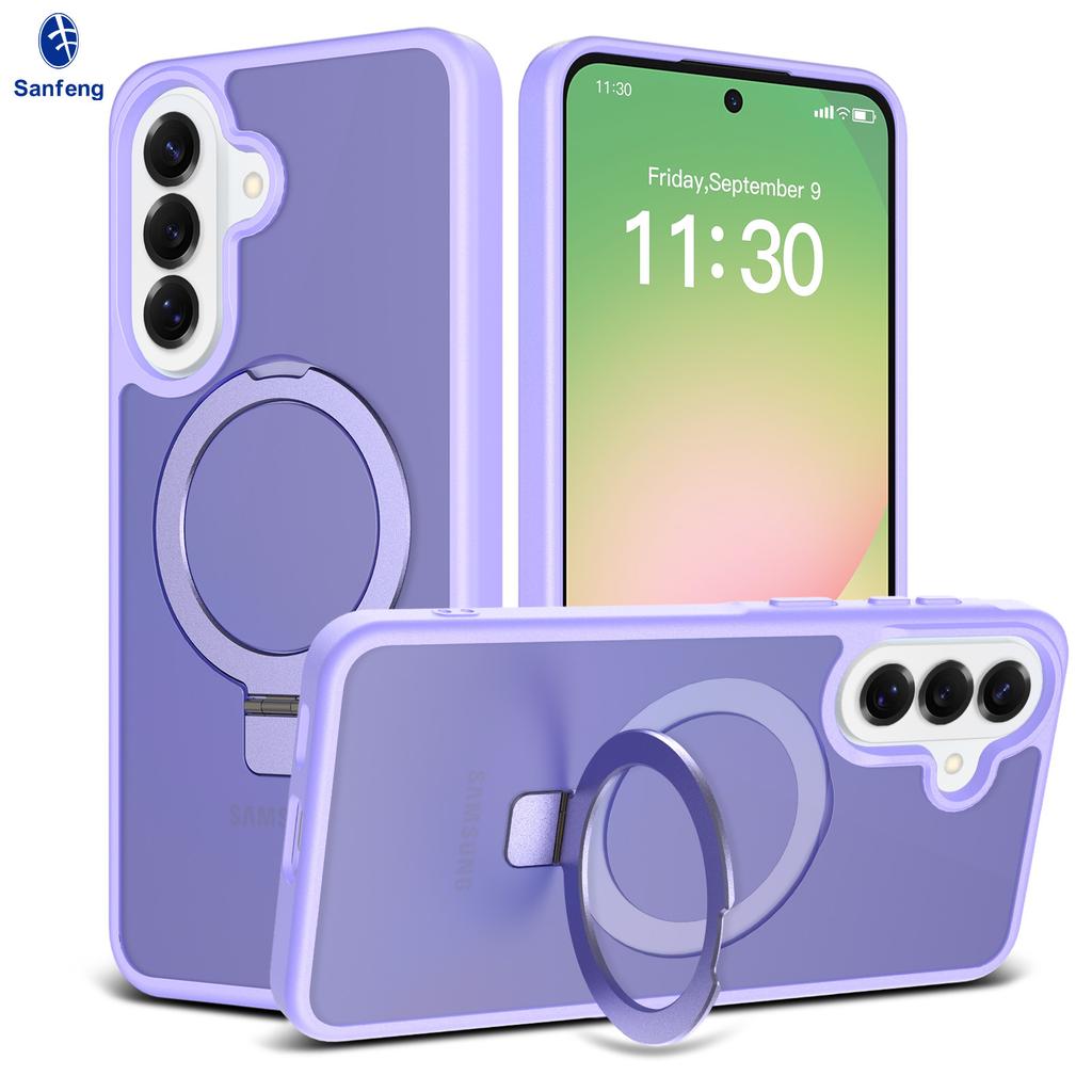 Suitable for Amazon Samsung A57 Bracket Mobile Phone Case with Magnetic Suction A37 Skin Feeling A27 Fulcrum Protective Case Wholesale