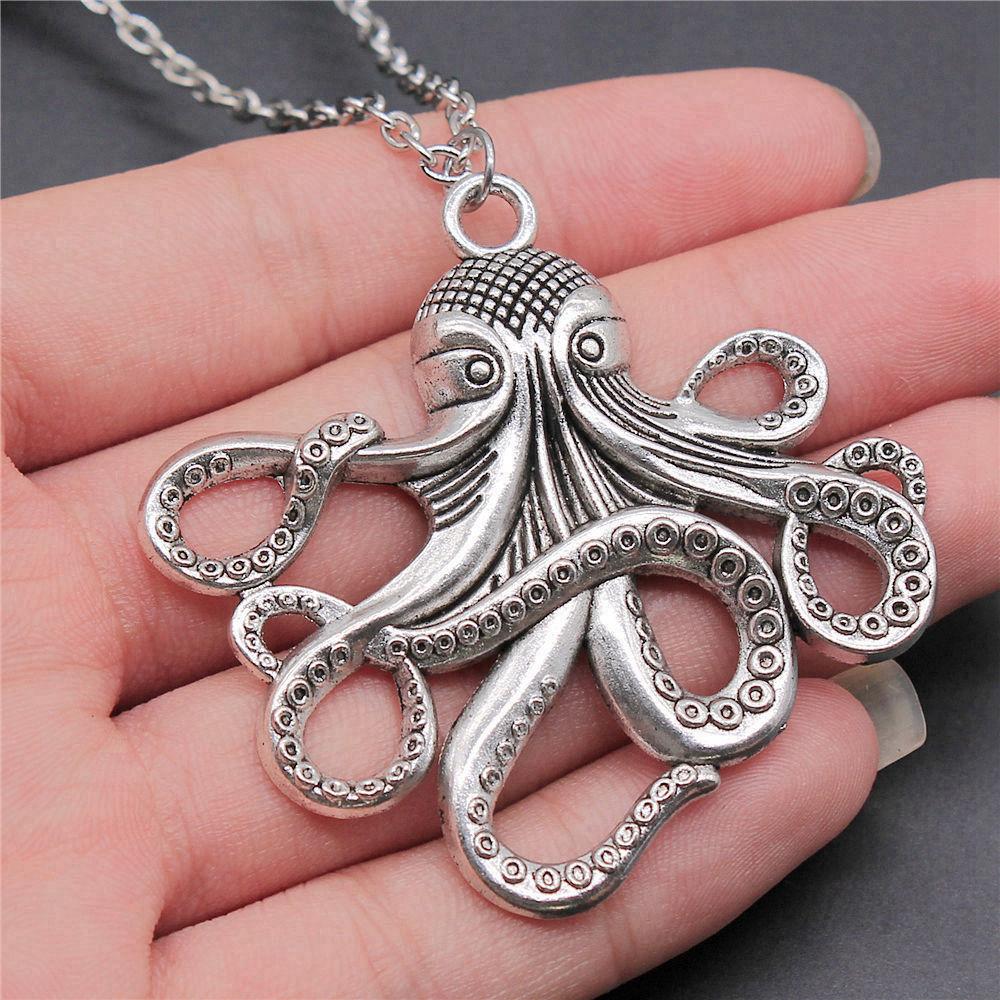 45cm Or 70cm Long Chain Necklace Marine Life Octopus Wedding Jewelry Findings QN048