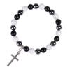 JYL TS Bracelet Cross  Elastic Beaded Invokes Faith & Guardian Energy