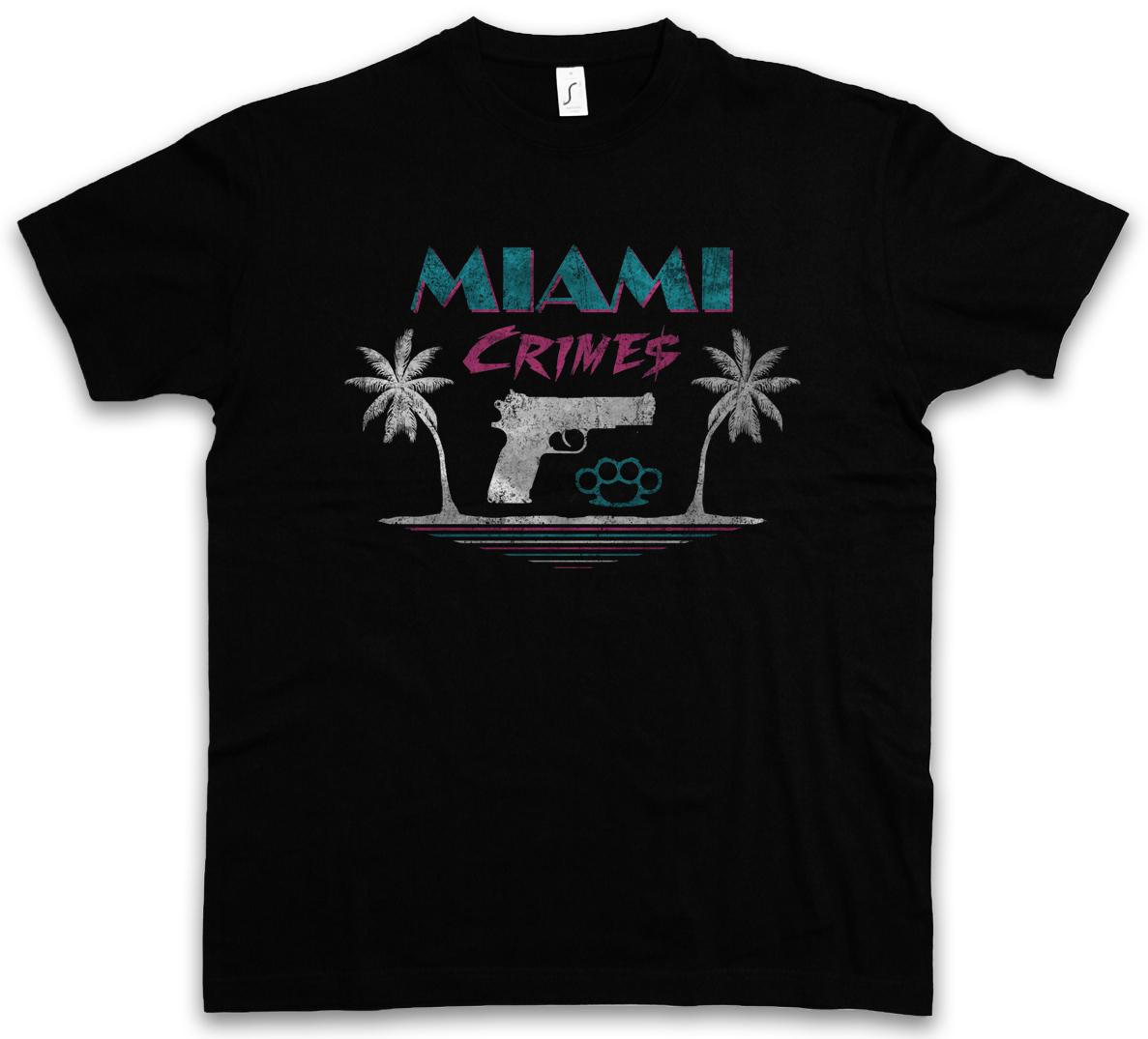 MIAMI CRIMES T-SHIRT Florida Sea Beach Palms Bar and Grill Vice Holidays XXL