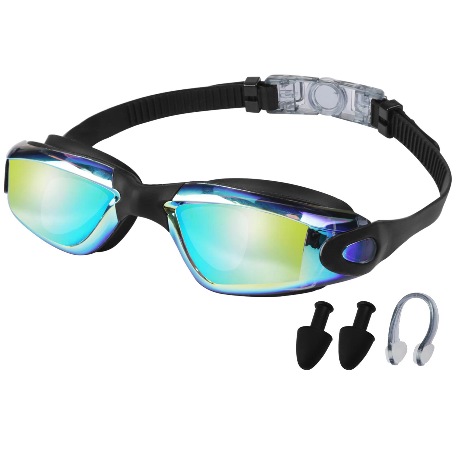 

No Leaking Anti Fog Professional Swimming Goggles Adjustable with Earplugs Storage Box Pool Glasses for Swim Sports Adults Kids Kid золотой