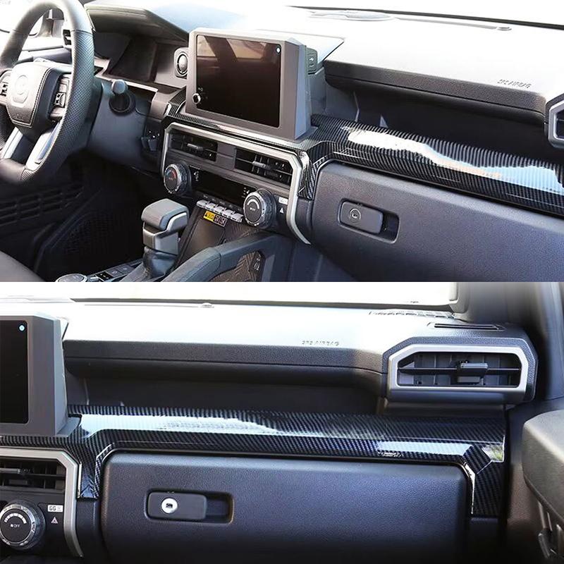 Instrument Panel Decorative Trim Carbon Look For Toyota Tacoma 2025+ ABS Material Center Console Cover Interior Car Accessories